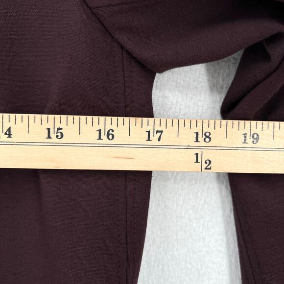 THEORY Jonita K Blazer Jacket Womens 2 Garnet Gold Button Open Burgundy - Picture 16 of 16